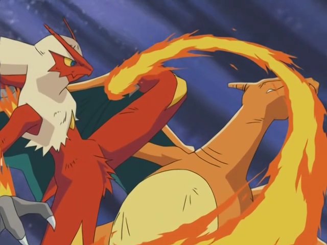 Blaziken di Harrison contro Charizard di Ash Ketchum