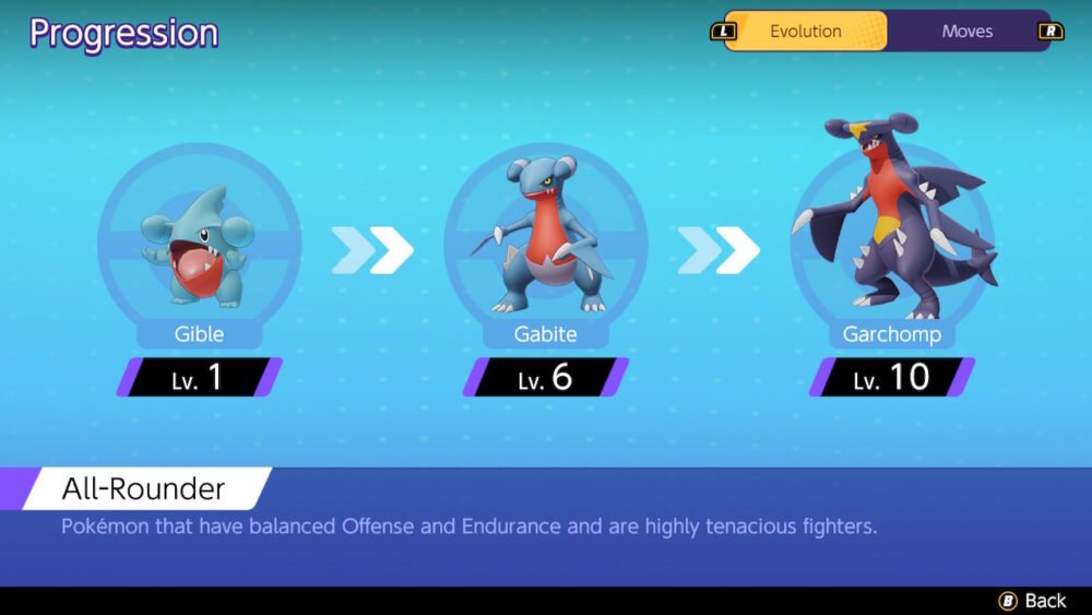 Pokémon UNITE Garchomp Evolutionary Chain